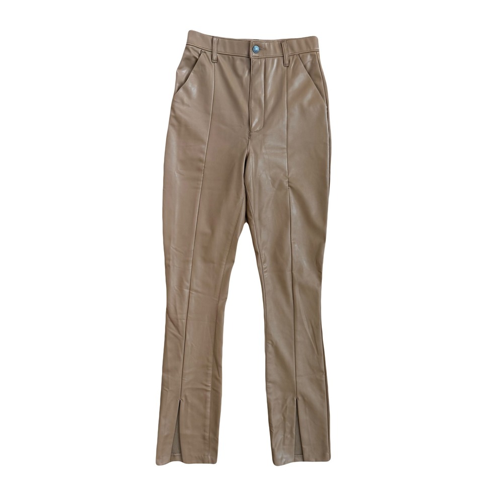 Abercrombie & Fitch Vegan Leather Skinny Ultra High Rise Pants Tan‎ Brown 4L 27